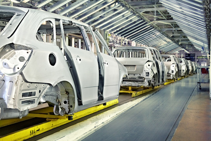 Cars on production line